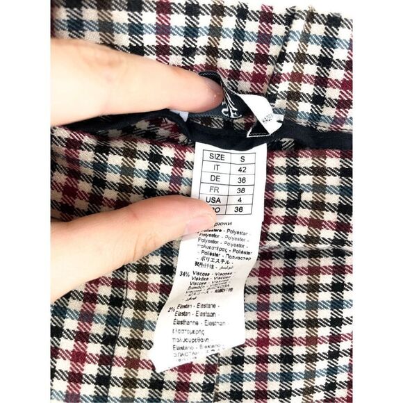 Sfizio Houndstooth Embroidered Eyelet Hem Wide Leg Pants Work Trousers 4 - Picture 10 of 16